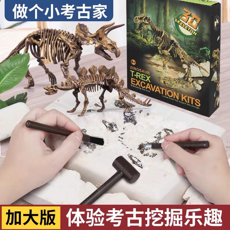 Hóa thạch khủng long trẻ em Mô hình bộ xương Tyrannosaurus rex Sản xuất thủ công DIY của Đồ chơi khai quật khảo cổ học c