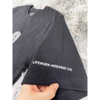 | Ảnh Thật | Áo Lifework Trắng Đen Logo Thêu