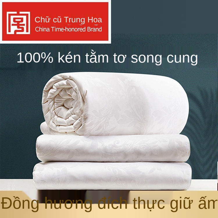 Lụa tơ tằm 100 bông dâu tằm chăn bông mùa xuân và mùa thu ấm áp lõi mùa đông chăn bông dày chăn bông lụa điều hòa nhiệt