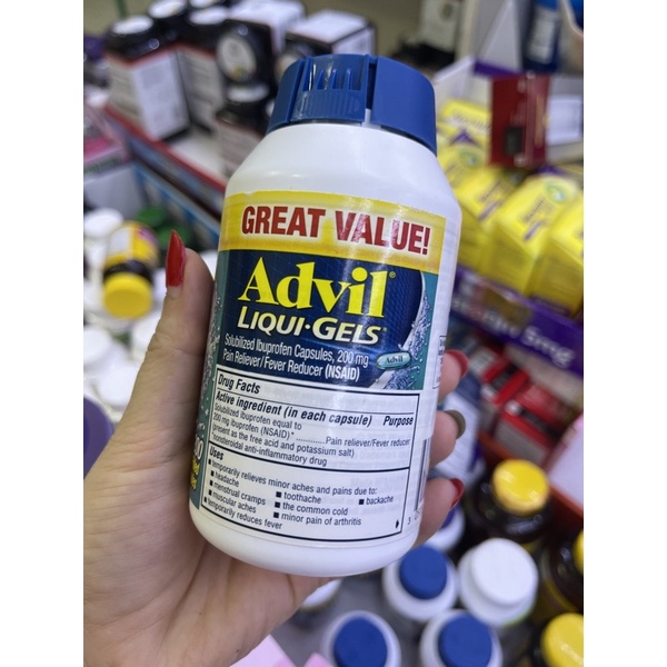 Viên uống gi ảm đa u nhu c ha sô t  200mg hộp 200 viên của Mỹ