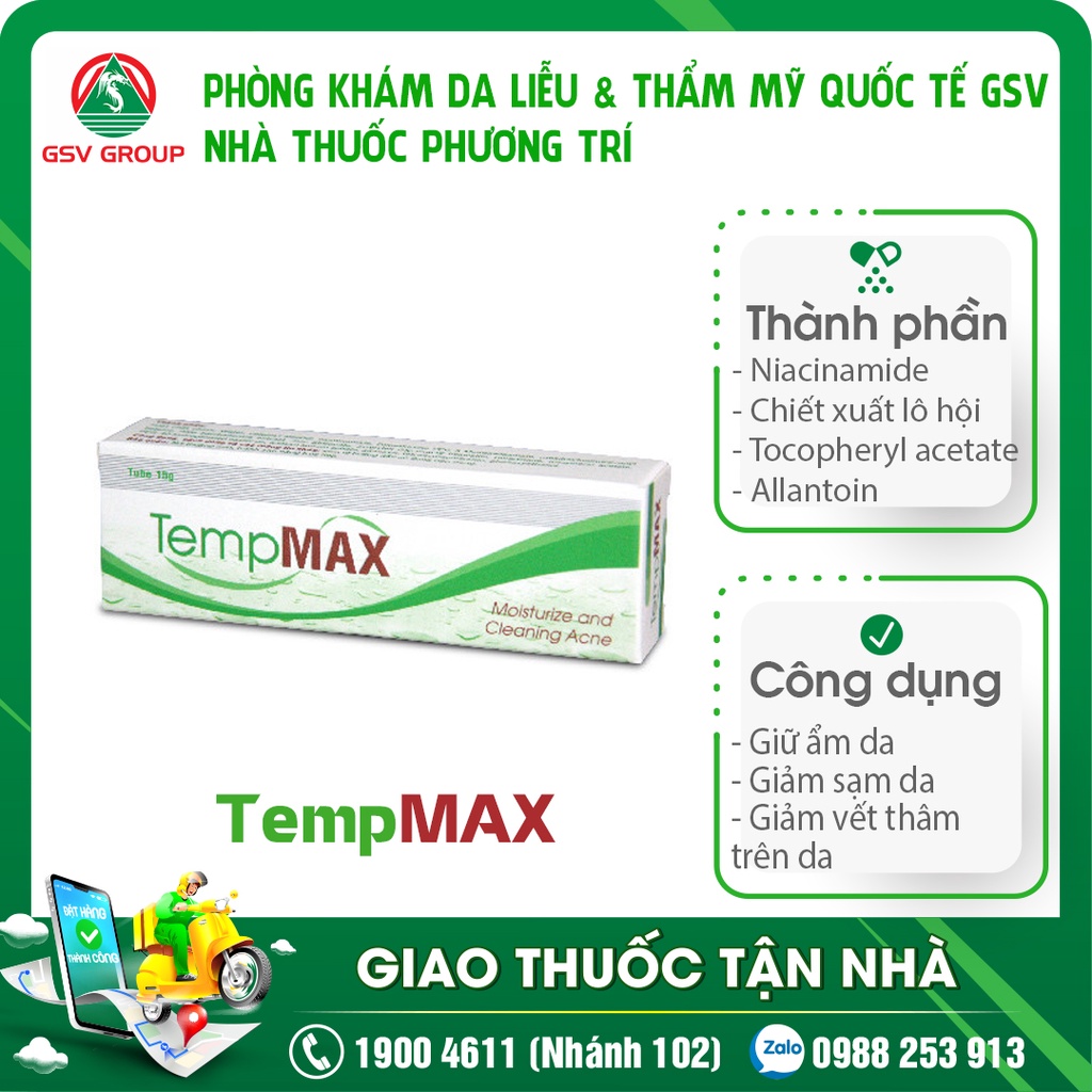 KEM DƯỠNG ẨM, GIẢM THÂM TEMPMAX 15G