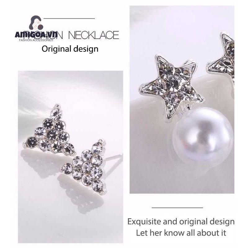 ✨✨Bông Tai Đính Kim Cương Ngọc Trai Giả Dành Cho Nữ