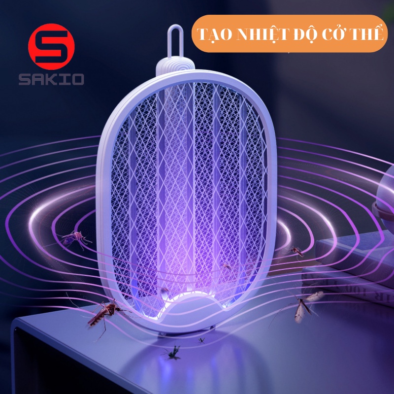 Vợt Muỗi kiêm Đèn Bắt Muỗi SAKIO Pin sạc 14500mah - BH 12 tháng - TABISO
