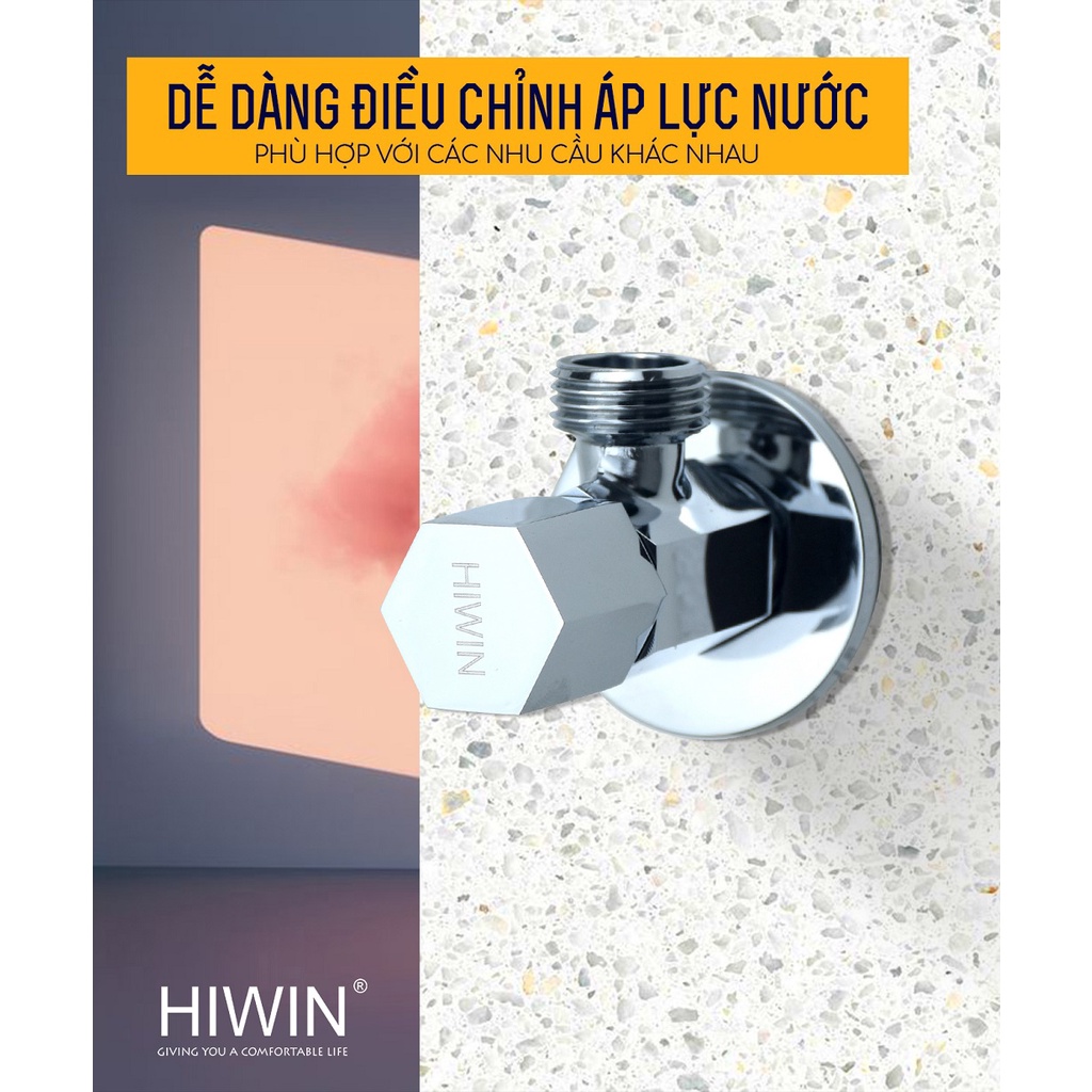 Van T chia nước vòi sen vòi xịt, van giảm áp lực nước chất liệu đồng mặt gương HIWIN JF-3061