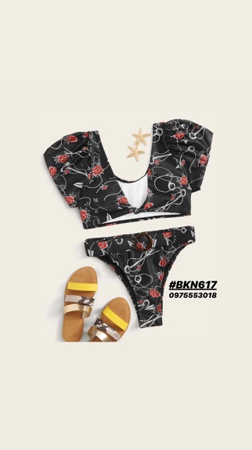[BKN617] &lt;ÂU&gt; SET BIKINI TAY NGẮN (CẠP CAO)