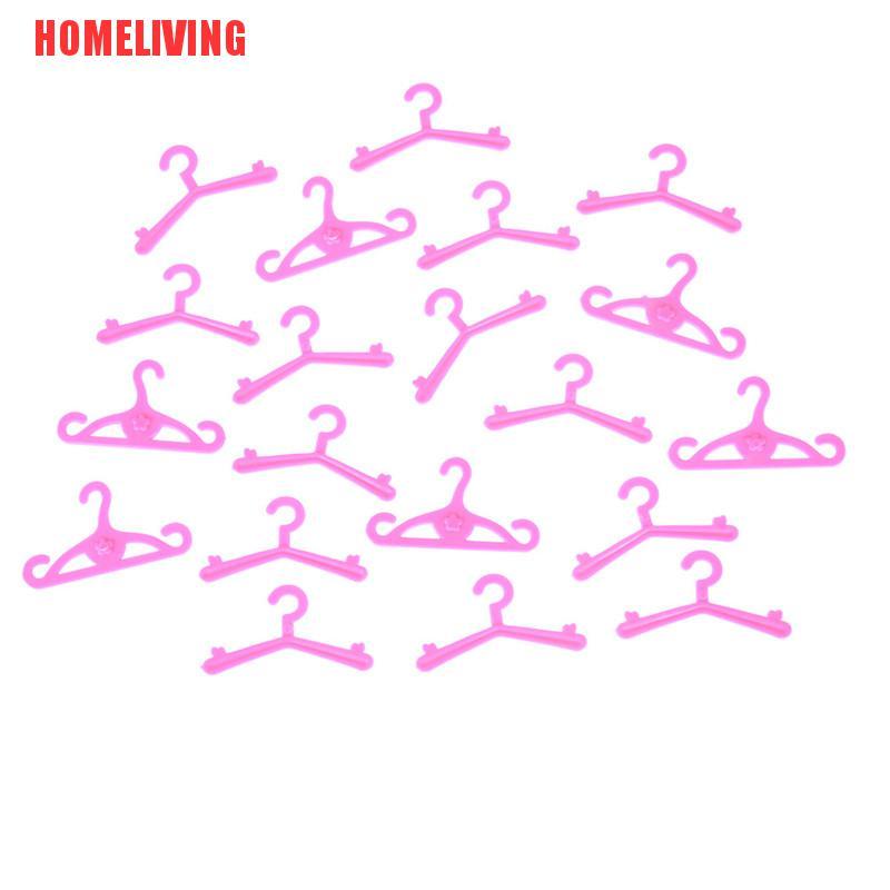 Set 20 Móc Treo Quần Áo Màu Hồng Cho Búp Bê Barbie