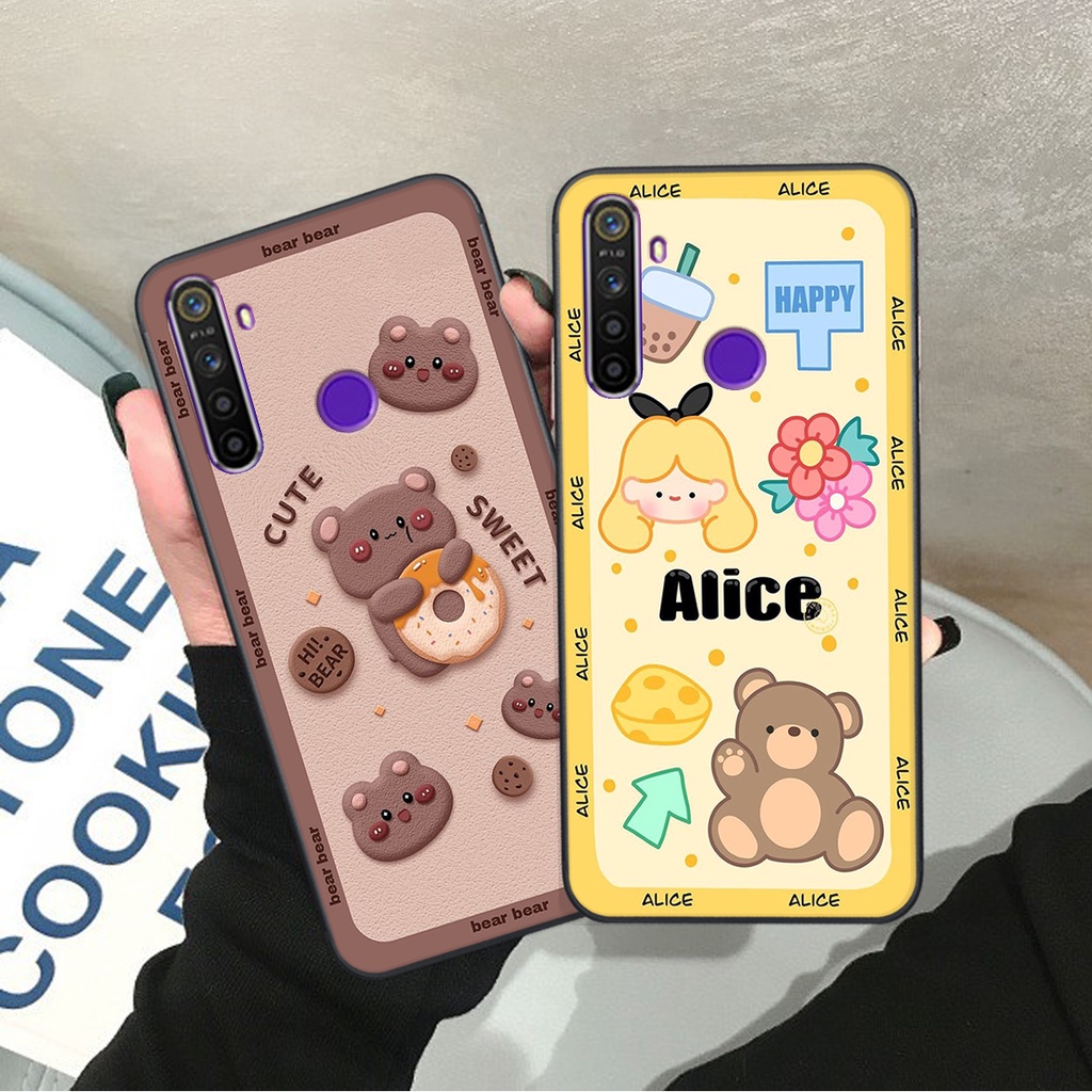Ốp lưng Realme 5/ 5i / 6i / C3 in hình Gấu nâu - hồng, Gấu Be@rick  cực CUTE, DỄ THƯƠNG