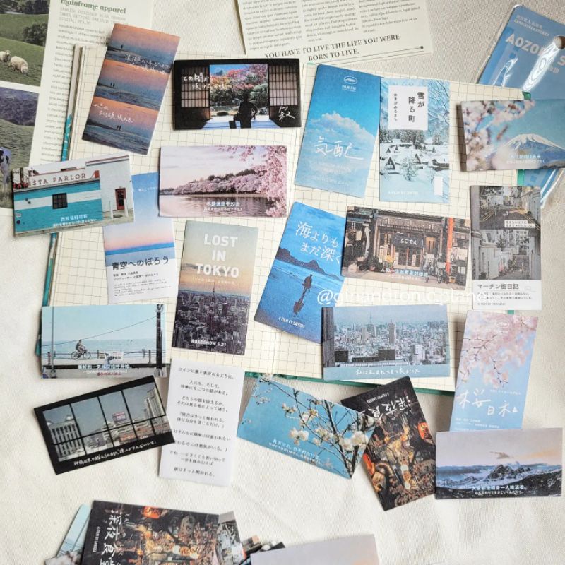 Set 20 quote sticker phong cách vintage và du lịch dùng trang trí bullet journal - ginandtonic