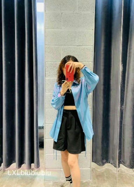 (sẵn) 😍⚡ Áo sơ mi dáng thụng phản quang óng ánh lấp lánh hot trend ulzzang (Ms A72)