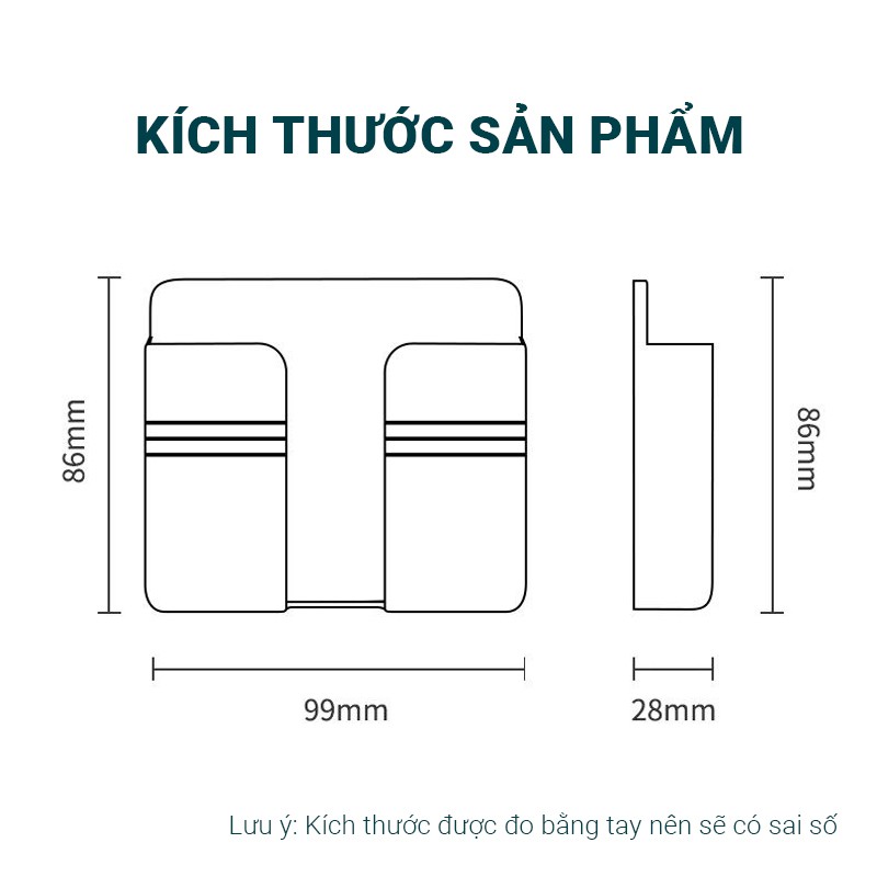 Giá đỡ điện thoại dán tường GJ4 giữ điện thoại cố định khi sạc pin có thể đựng remote tivi/máy lạnh, dễ dàng lắp đặt