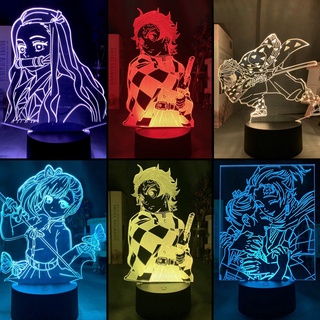 Đèn LED Ngủ 3D Hình Anime Demon Slayer Thay Đổi Màu Sắc