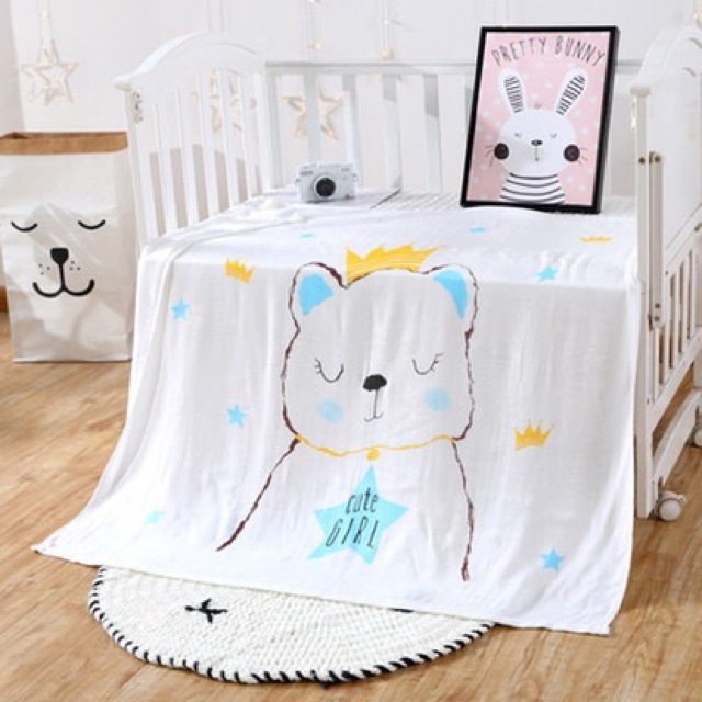 Chăn cho bé - Chăn cotton lụa Aden size 1m x 1m2