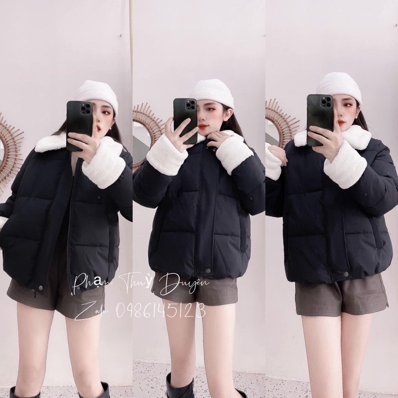 Áo Phao béo cổ lông Hàng QC dày dặn.đủ màu,dáng Oversize,Áo khoác mùa đông nữ Phong Cách Ulzzang(ảnh thật)