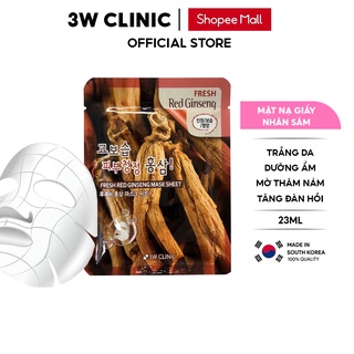 Mặt nạ giấy dưỡng da 3W Clinic Hàn Quốc chiết xuất nhân sâm giúp chống lão hóa trắng da và mềm mịn da Lẻ Miếng 23ml