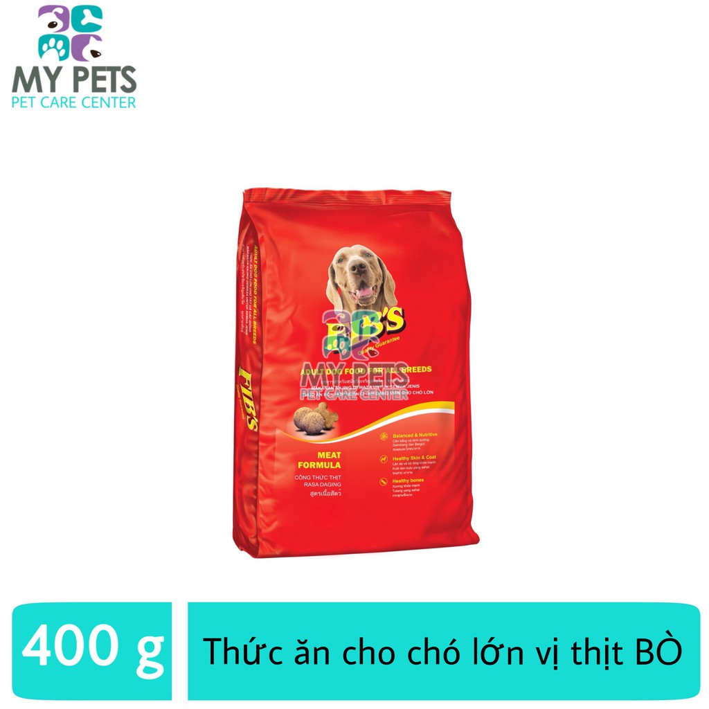 Thức ăn cho chó lớn vị thịt bò - Thức ăn cho mọi loại chó trưởng thành - Fib's 400g