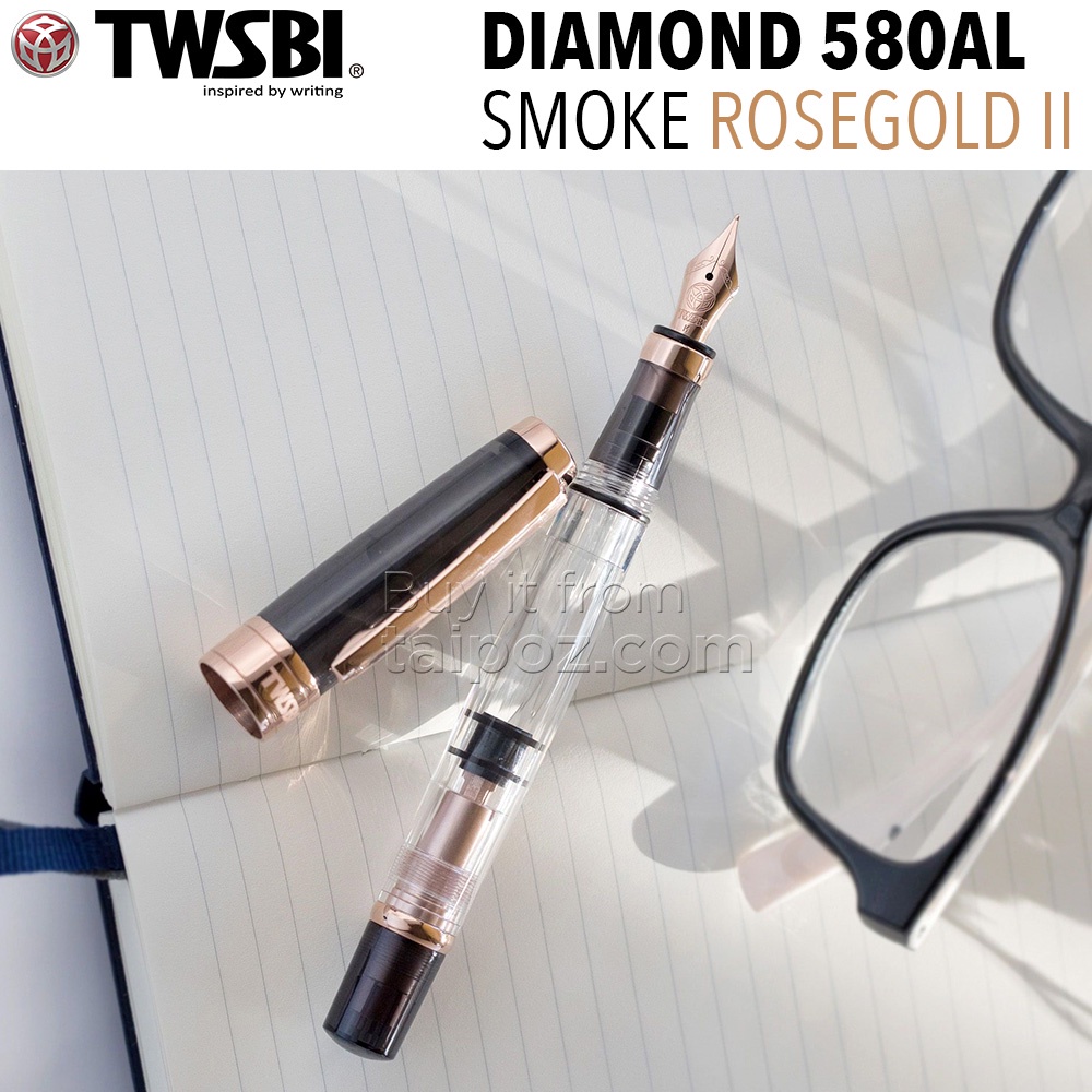 - Bút máy TWSBI Diamond 580AL Smoke Rosegold II