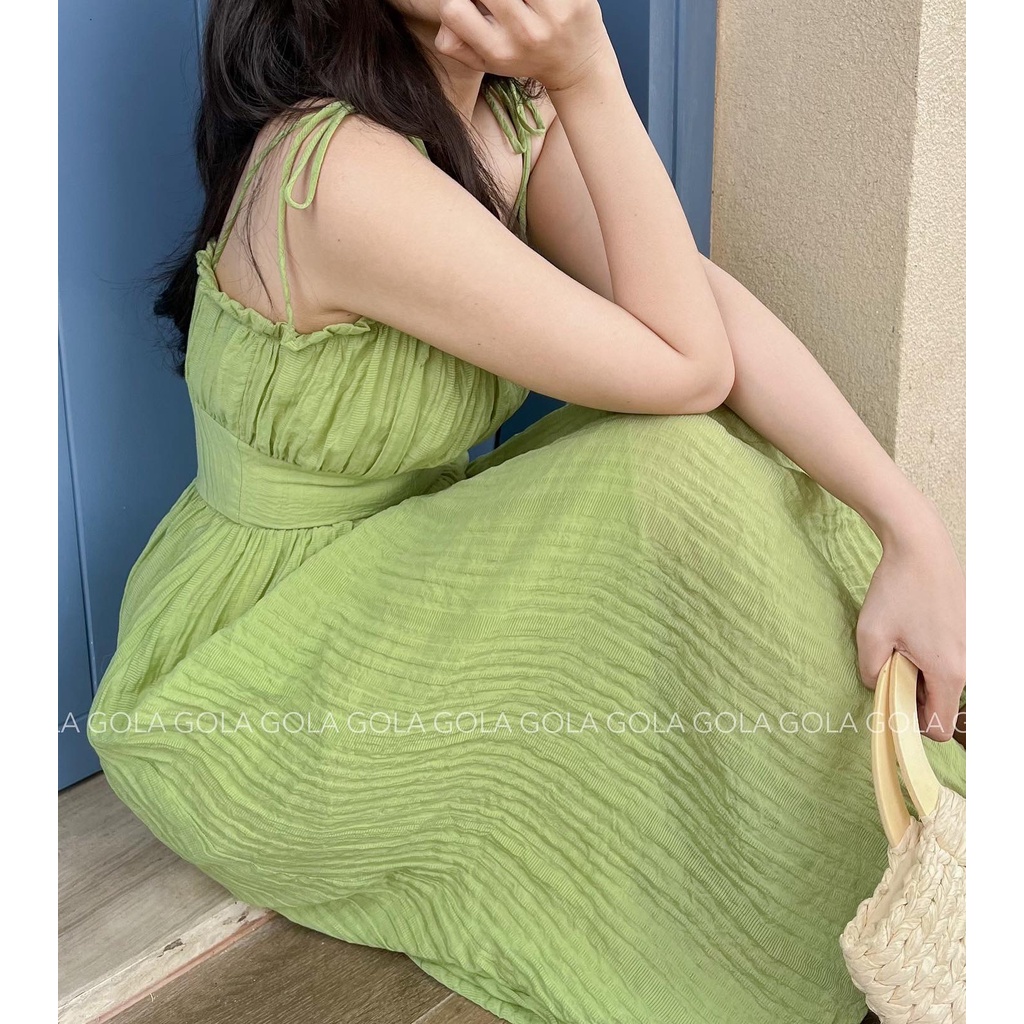 Đầm CARENA - Đầm 2 dây dài nhún ngực | BigBuy360 - bigbuy360.vn