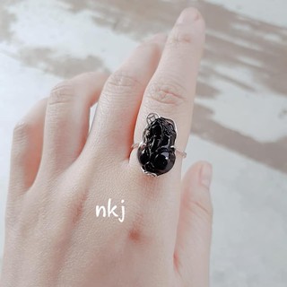 NHẪN TỲ HƯU BẠC TA NGUYÊN CHẤT ĐÁ MÀU PHONG THỦY THEO MỆNH