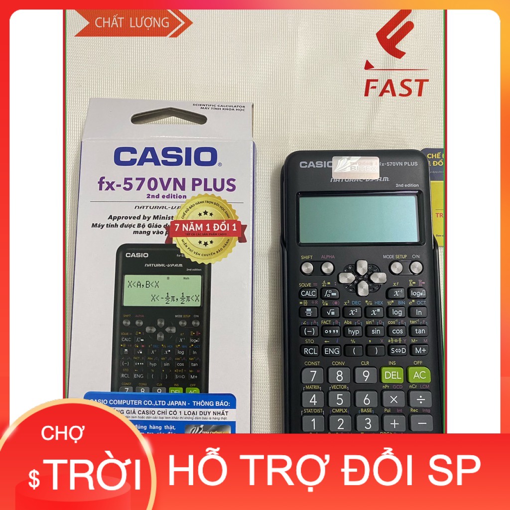 Freeship Máy tính học sinh CASIO FX 570VN PLUS (bảo hành 7 năm)