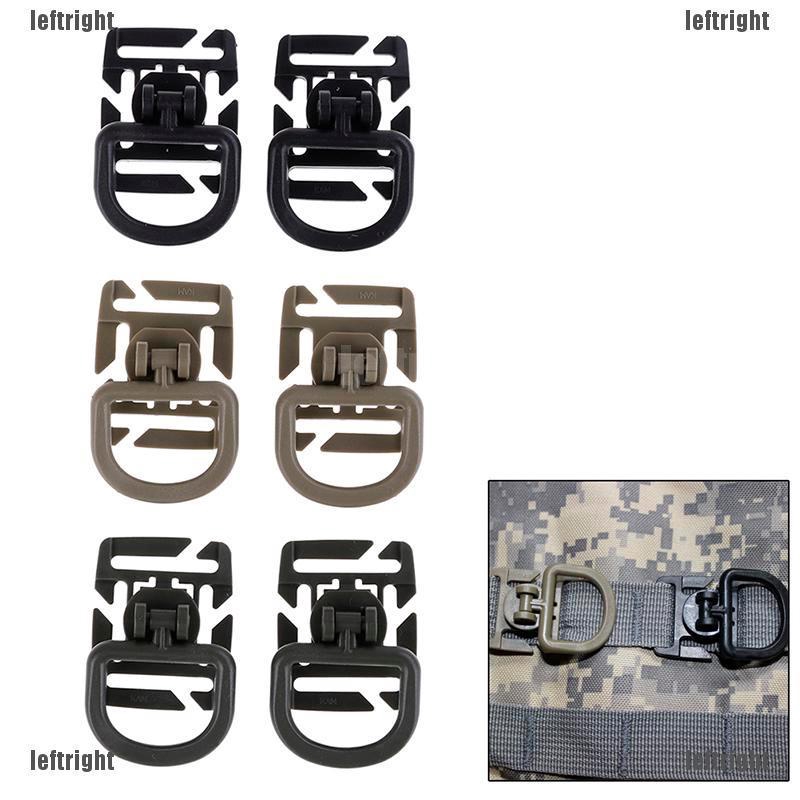 GIÁ RẺ2pc Swivel D Ring Clip Webbing Clamp Tactical Backpack Attach Strap Hang Outdoor