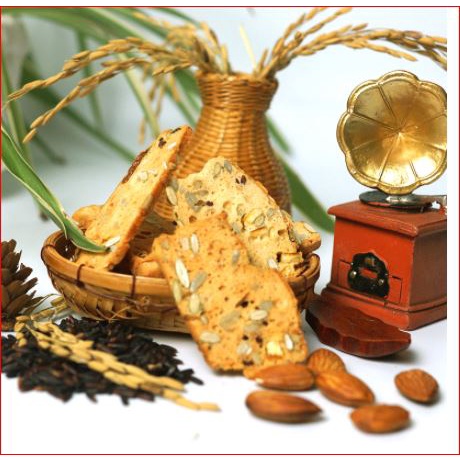 Bánh ăn kiêng Biscotti hũ 250gr nguyên cám hỗ trợ giảm cân cho người tiểu đường, keto, das, e