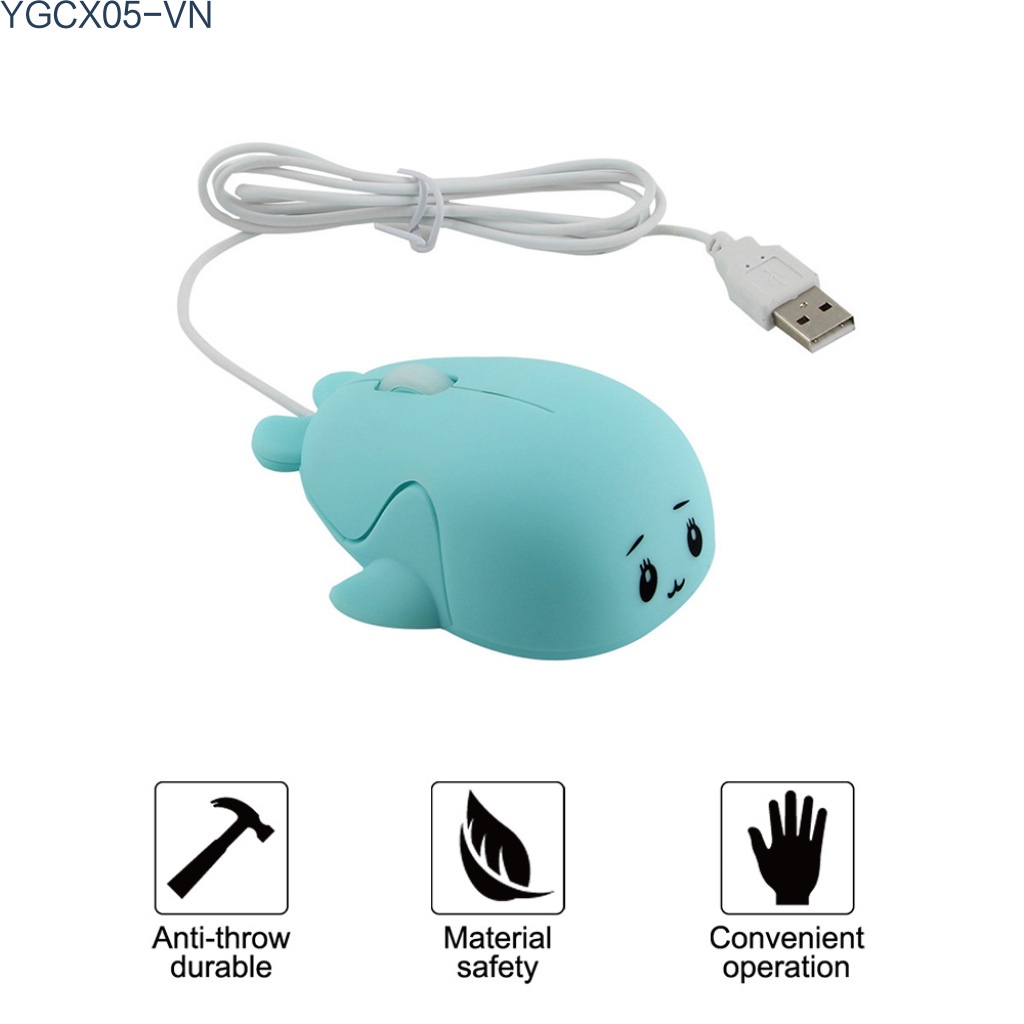 Chuột Máy Tính Có Dây Usb Hình Cá Heo Hoạt Hình 3d Vui Nhộn | BigBuy360 - bigbuy360.vn