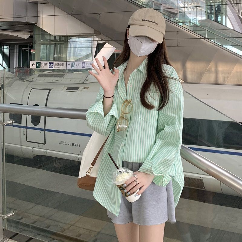 [MURIOKI] Áo Sơ Mi Kẻ Sọc Thời Trang Mùa Thu 2022 Dành Cho Nữ