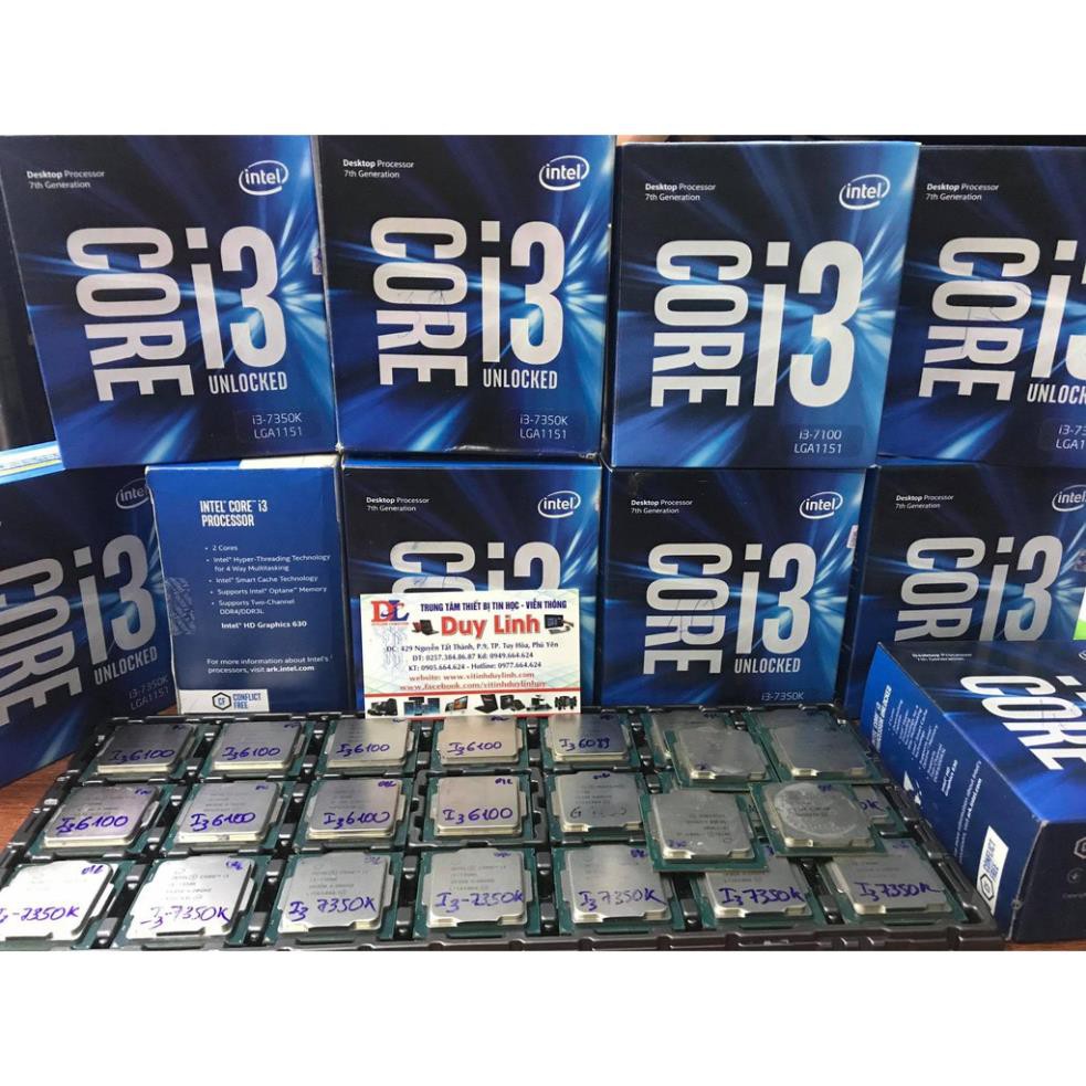 siêu sale_ CPU intel core i3 6098P / i3 6100 / i3 7100/ i3 7350K socket 1151 tặng kèm keo tản nhiệt