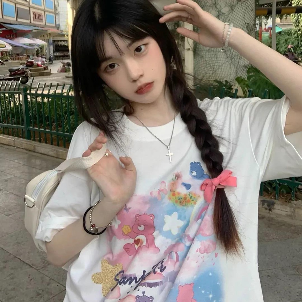 Áo thun nữ NRVP cổ tròn ngắn tay thời trang mùa hè phong cách Hàn Quốc 2022