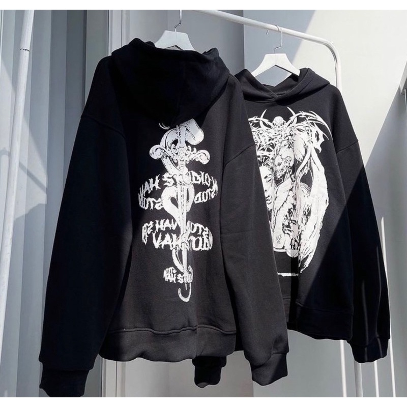 Áo Hoodie Studio Snake Dáng Thụng Mũ 2 Lớp Form Unisex