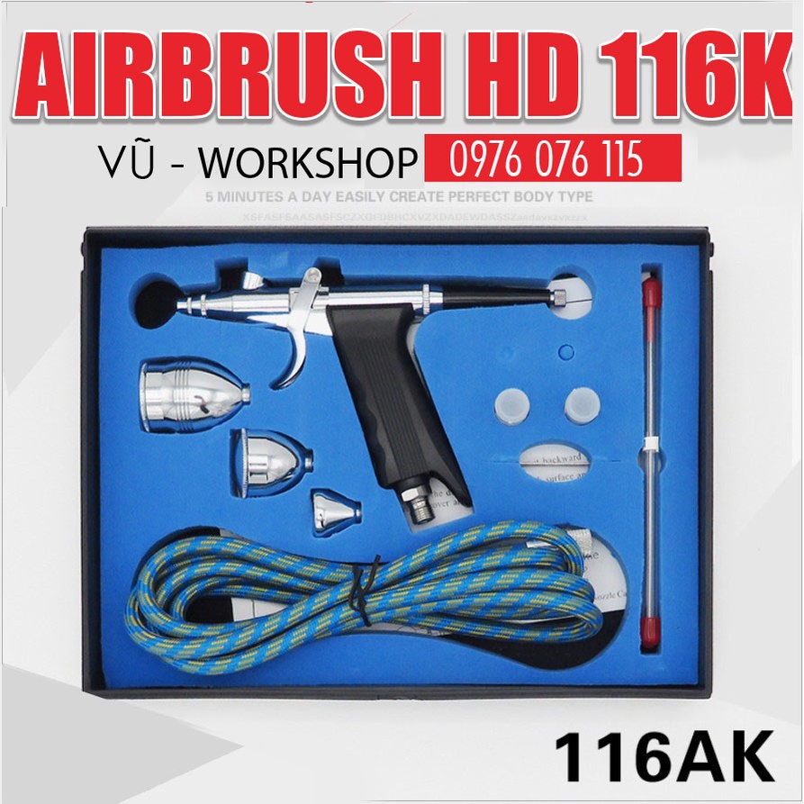 Súng sơn mô hình tay cầm Airbrush HD-116AK - Bút vẽ mỹ thuật HD116AK - 116A