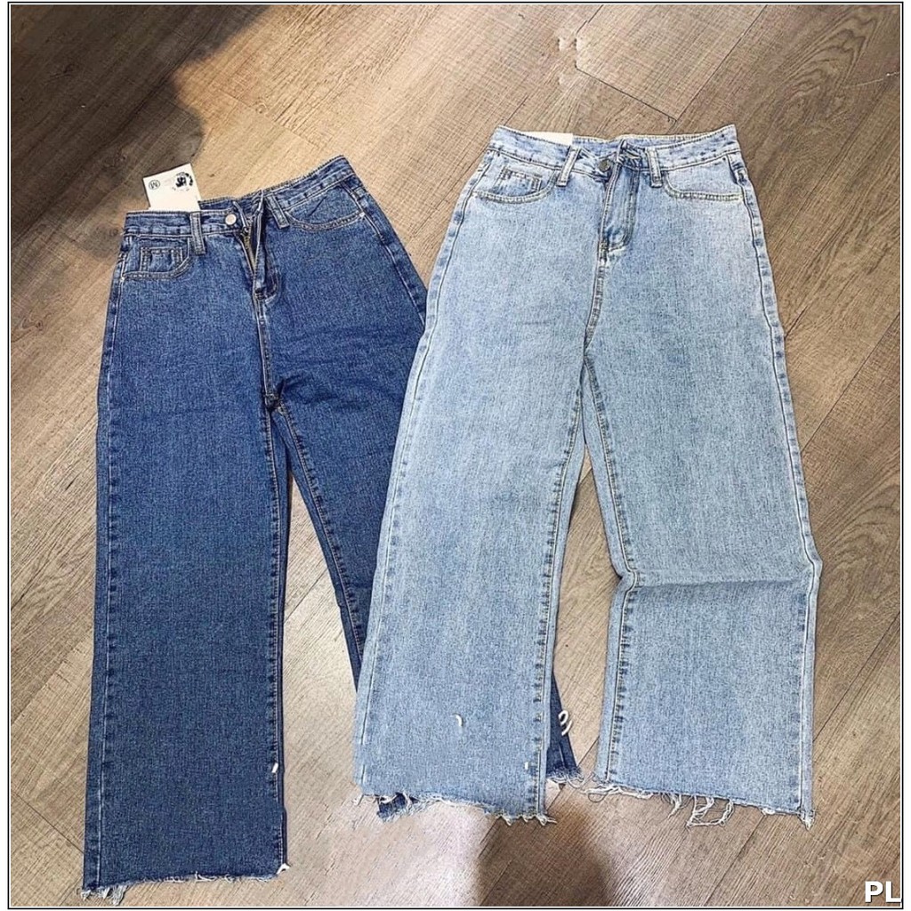 Quần jean nữ BAGGY LOE XANH ĐẬM - NHẠT thời trang LỬNG htrol 222-12