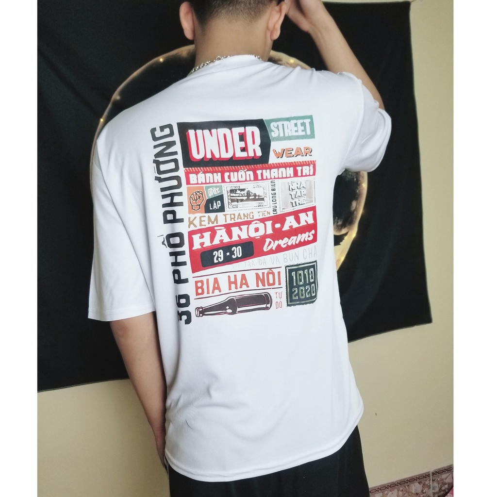 😍 Freeship 😍  Áo Thun Tay Lỡ UNDER Hà Nội Áo Phông  Nam Nữ Unisex AT086