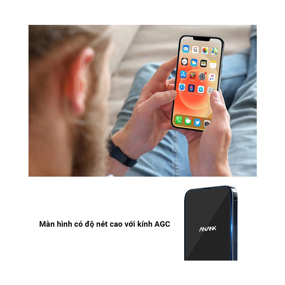 Kính Cường Lực ANANK 3D Curved Clear Cho iPhone 13 Series / 12 Pro Max / 12 Pro / 12 / 12 Mini