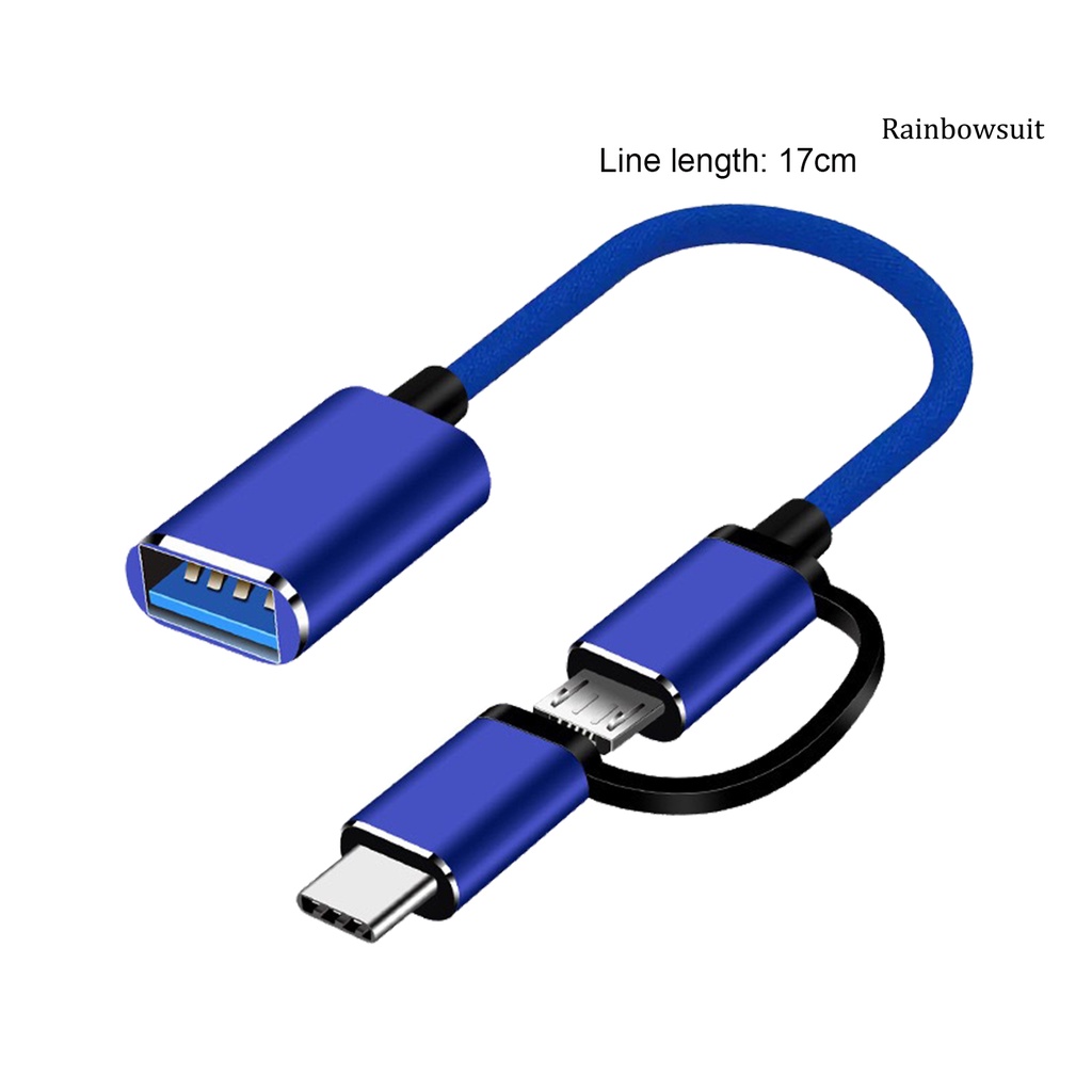 Dây Cáp Chuyển Đổi OTG 2 Trong 1 Micro USB Type-C Sang USB 3.0 OTG Cho Tay Cầm Chơi Game