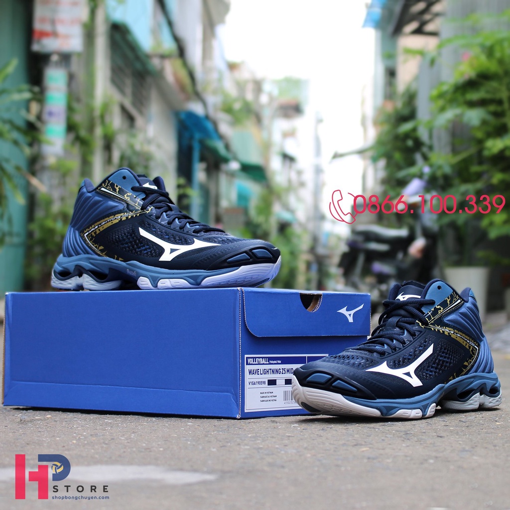 [2 Màu] Giày Mizuno Wave Lightning Z5 Mid - Giày Bóng Chuyền cao cấp bật nhảy êm, đàn hồi tốt, co giãn cao, thoáng khí