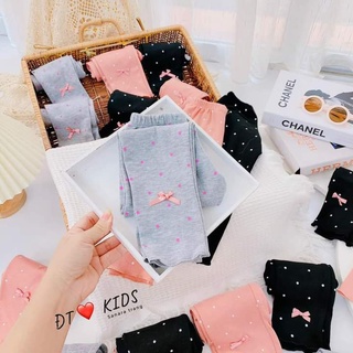 Quần legging chấm bi cho bé gái, quần nỉ dài cho bé gái