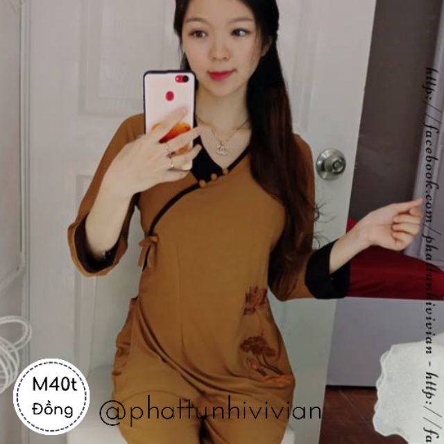 Đồ Lam Mặc Đi Chùa - Tim thắt nơ thun [Hình thật + Video 100%]