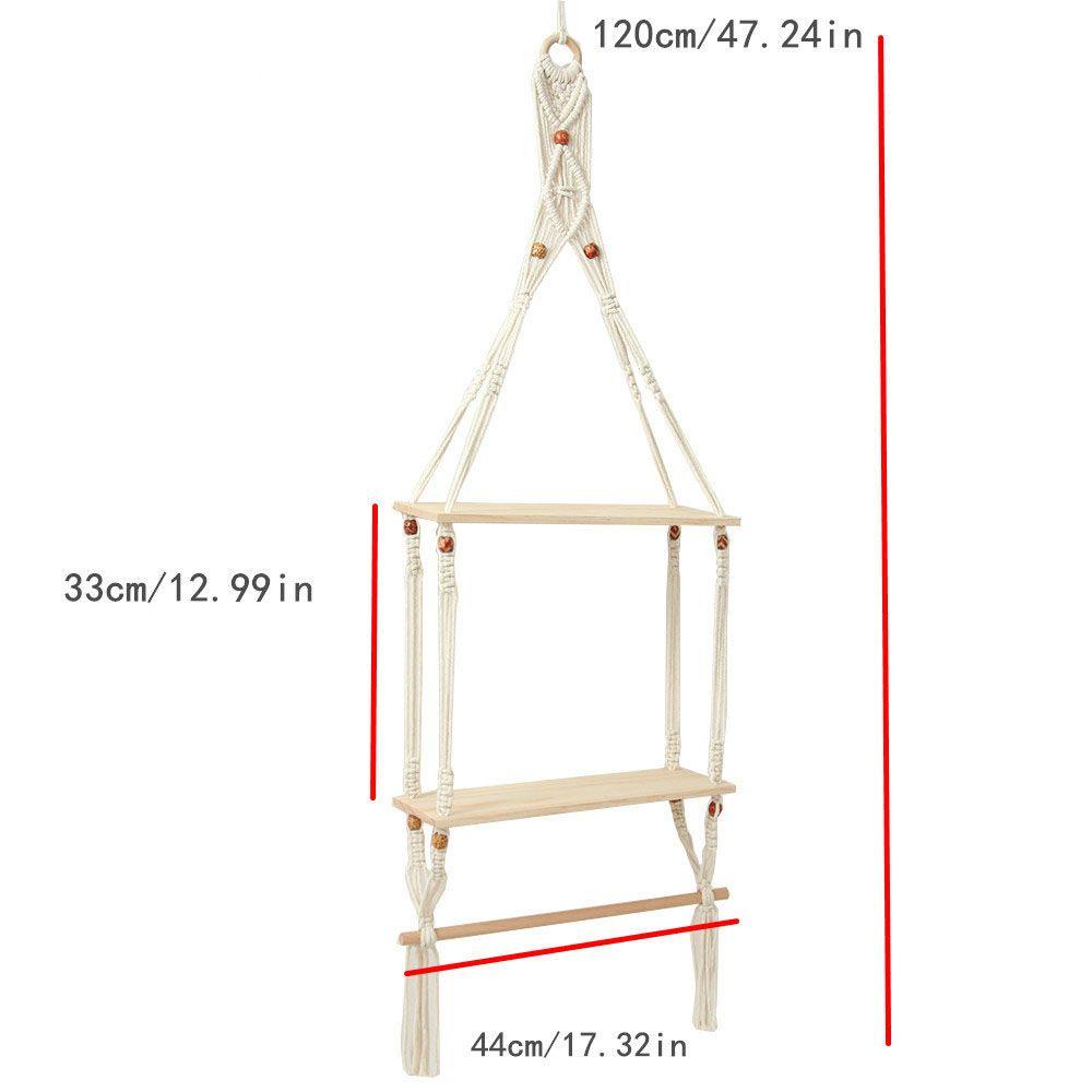 PINEVN Giá Đỡ Chậu Hoa Bằng Dây Thừng Cotton Treo Tường Trang Trí