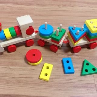 [Đồ chơi cho bé] Đoàn tàu hỏa thả hình khối bằng gỗ _Shop phụ kiện 899