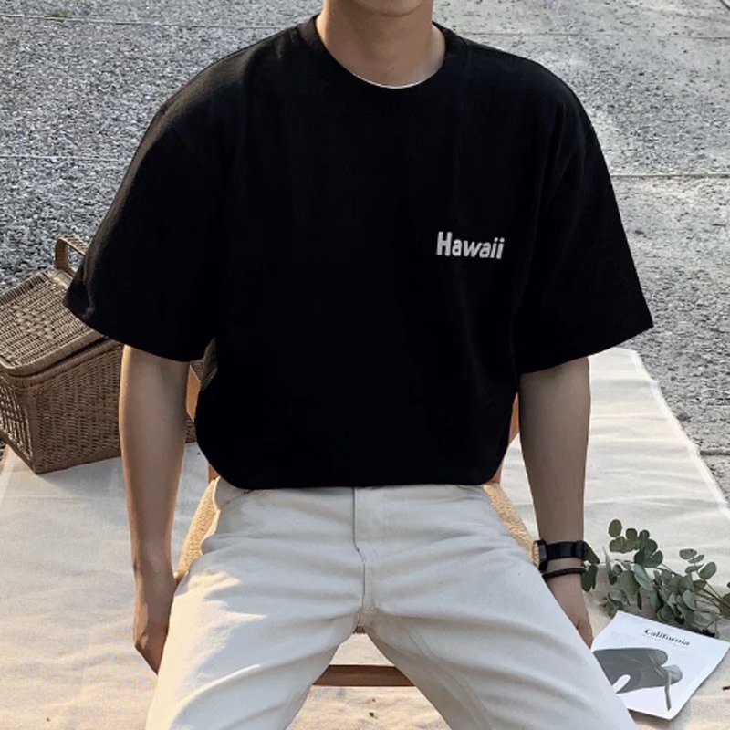 Áo Thun Tay Ngắn Cổ Tròn In Chữ Thoải Mái Thời Trang Cho Nam