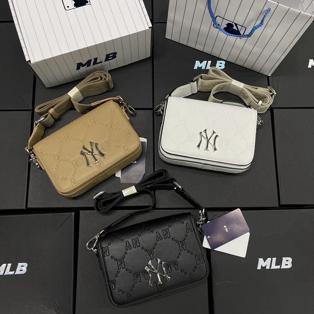 [ Video thật ] Túi MLB Monogram Diamond Embo MIni Crossbody Bag New York Yankees - Hàng có sẵn