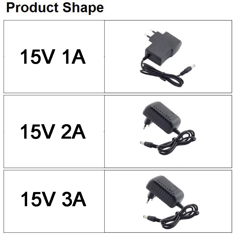 Bộ Nguồn ac 110v 220v Sang dc 15v 1a 2a 3amp Cho Dây Đèn led