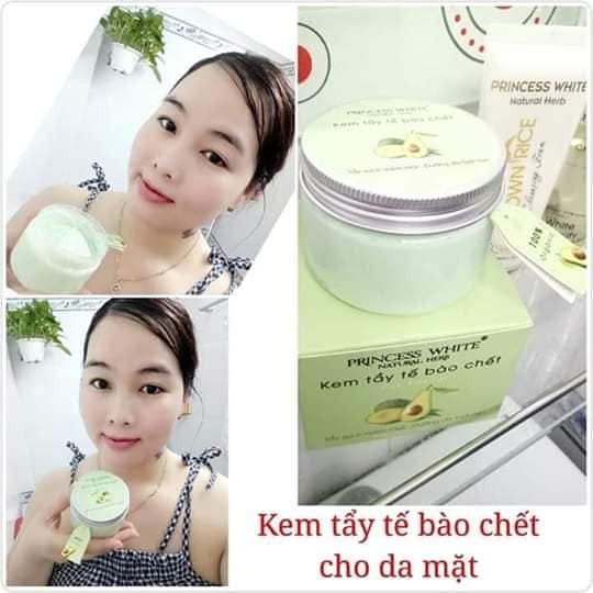 Kem tẩy tế bào chết tinh chất trái bơ PRINCESS WHITE HỘP 100G