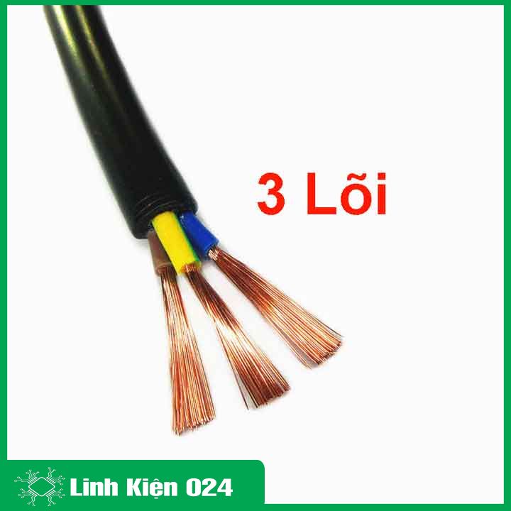 1 mét dây điện đen tròn 0.3mm 2 lõi/3 lõi/4 lõi chất liệu dây đồng 100% loại tốt