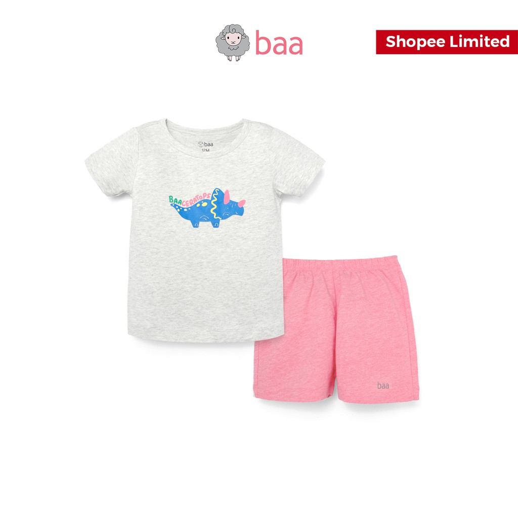 Set đồ bộ cho bé BAA BABY cotton ngắn tay cho bé in họa tiết từ 1-7 tuổi - BT-DB10N