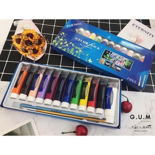 Set Bột Vẽ Cọ Bản 12 Mầu Ecorfin