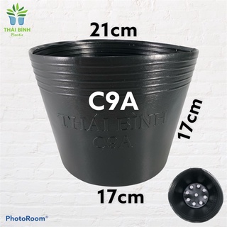Chậu nhựa đen C9A trồng cây