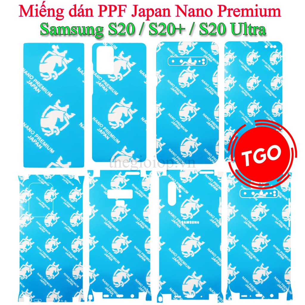 Miếng dán PPF Japan Nano Premium Samsung S20 / S20 Plus / S20 Ultra màn hình , mặt lưng