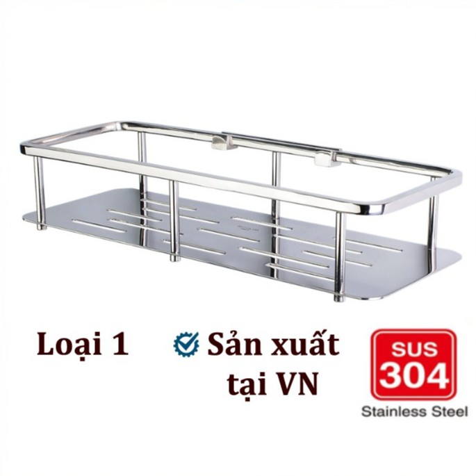 Kệ gia vị trong nhà bếp đựng gia vị 1 tầng 100% INOX 304 HÀNG ĐẶT XƯỞNG - Kệ nhà tắm inox dày dặn